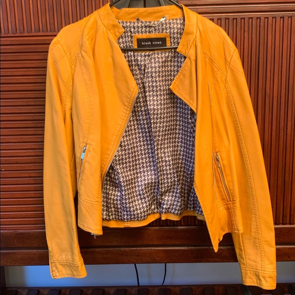 Black Rivet Mustard Yellow Jacket